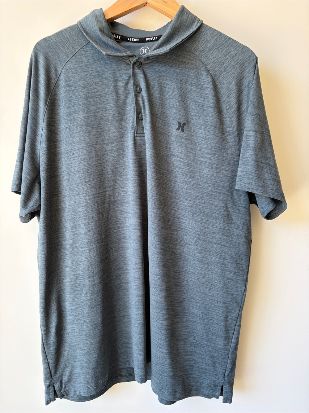 HURLEY Tech Polo H2O-DRI Performance Polo Heather Teal Color Men’s XL GUC